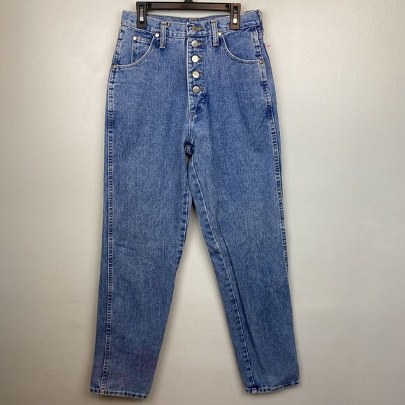 Wrangler jeans women's 7 32x31 light wash VTG button fly USA made high‎ rise - Picture 1 of 9
